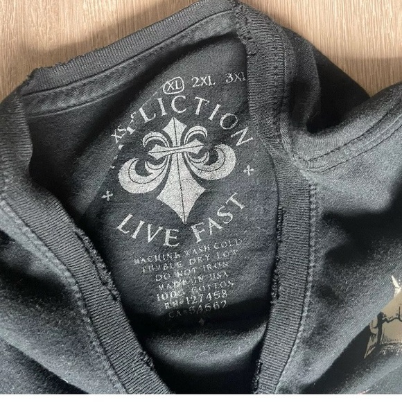 MEN’S AFFLICTION LIVE FAST T-SHIRT SHORT SLEEVE XL Single Stitch Made In USA - Picture 3 of 5